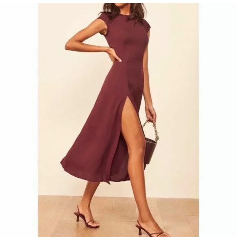 Reformation Gavin Dress, NWOT - Plum, size 6 - Picture 3 of 11